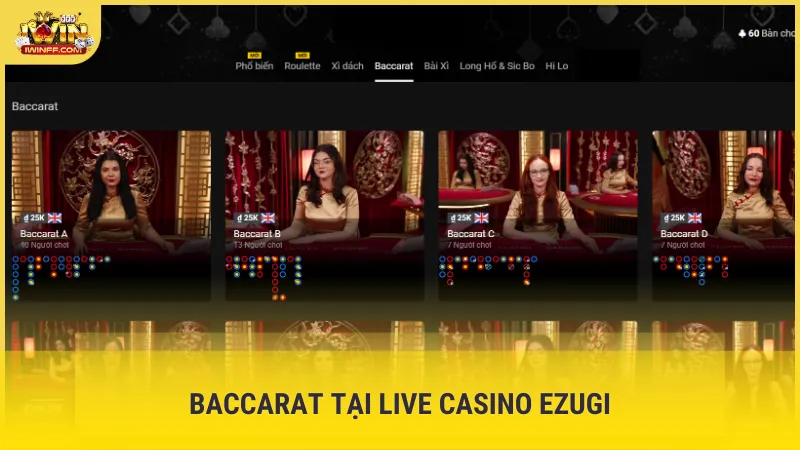 Baccarat tại Live casino Ezugi