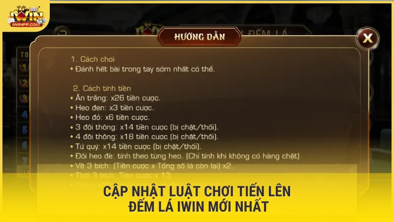 Cập nhật luật chơi Tiến Lên Đếm Lá Iwin mới nhất