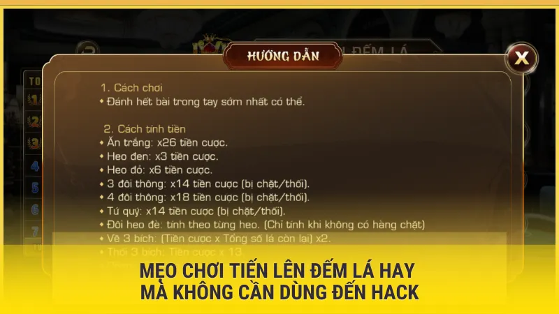 Mẹo chơi Tiến Lên Đếm Lá hay mà không cần dùng đến hack