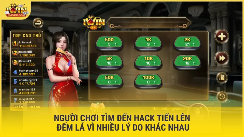 Người chơi tìm đến hack Tiến Lên Đếm Lá vì nhiều lý do khác nhau