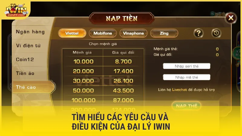 Tìm hiểu các yêu cầu và điều kiện của đại lý iWin