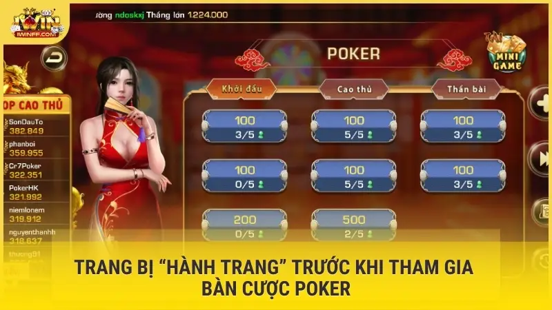 Trang bị “hành trang” trước khi tham gia bàn cược Poker